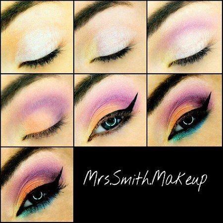 colorful-smokey-eye-makeup-tutorial-94_5 Kleurrijke smokey eye make-up les