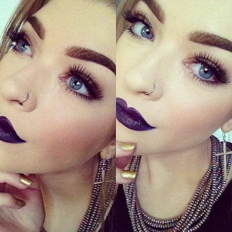 Dark purple lips make-up tutorial