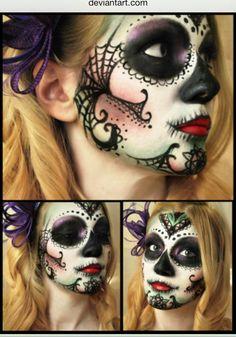 day-of-the-dead-face-makeup-step-by-step-04_10 Dag van het dode gezicht make-up stap voor stap