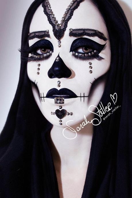 day-of-the-dead-makeup-tutorial-black-and-white-16_6 Dag van de dode make-up les Zwart en Wit