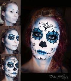 Dag van de dode make-up tutorial vrouwen
