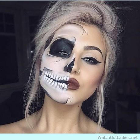 easy-half-face-sugar-skull-makeup-tutorial-56_11 Gemakkelijk half gezicht suikerschedel make-up tutorial