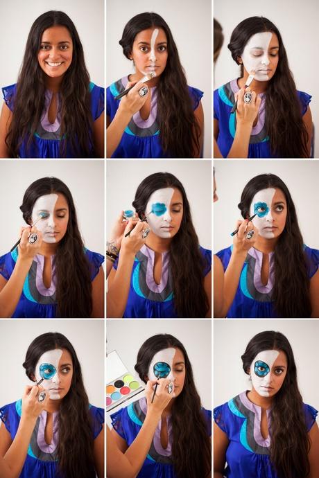 easy-half-face-sugar-skull-makeup-tutorial-56_3 Gemakkelijk half gezicht suikerschedel make-up tutorial