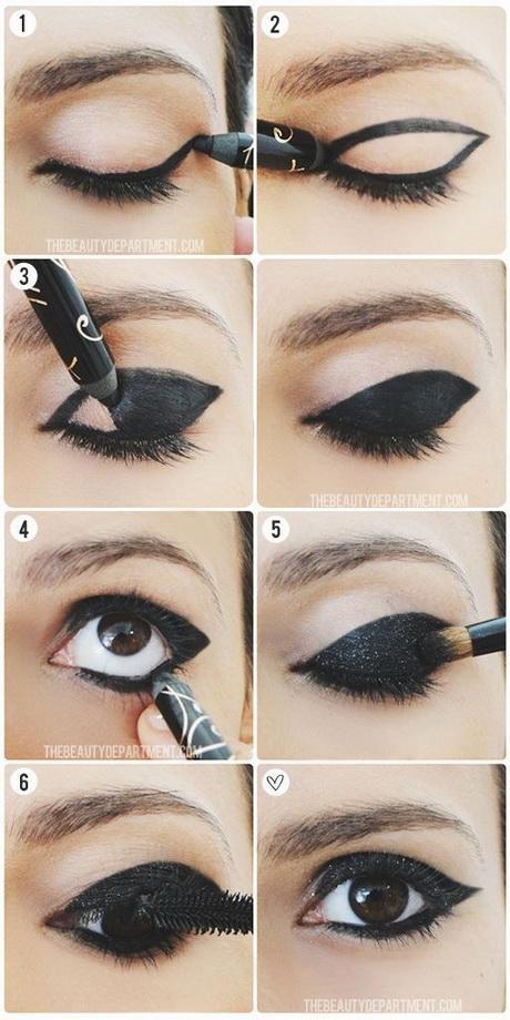 Eyeliner make-up tutorial stap voor stap foto  s
