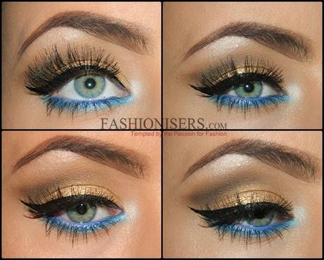 gold-and-blue-makeup-tutorial-12_2 Les goud en blauwe make-up
