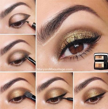 gold-glitter-makeup-tutorial-82_10 Gold glitter make-up les