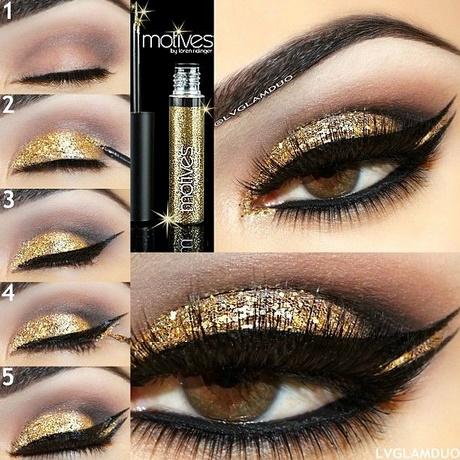 gold-glitter-makeup-tutorial-82_2 Gold glitter make-up les