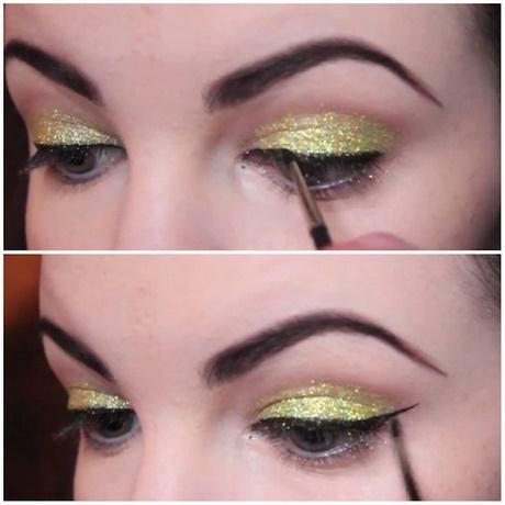 gold-glitter-makeup-tutorial-82_3 Gold glitter make-up les