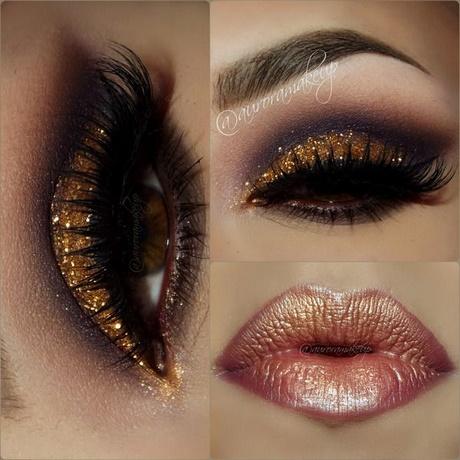 gold-glitter-makeup-tutorial-82_5 Gold glitter make-up les