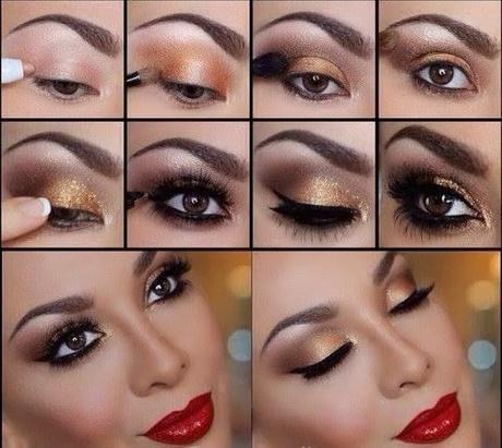 gold-glitter-makeup-tutorial-82_8 Gold glitter make-up les