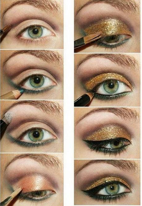 golden-and-green-eye-makeup-step-by-step-25_3 Gouden en groene oog make-up stap voor stap