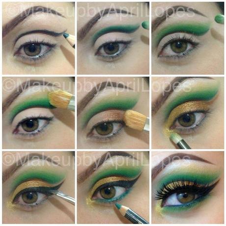 golden-and-green-eye-makeup-step-by-step-25_5 Gouden en groene oog make-up stap voor stap