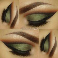 golden-and-green-eye-makeup-step-by-step-25_8 Gouden en groene oog make-up stap voor stap