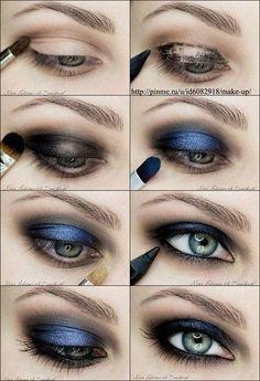 Groene blauwe ogen make-up les