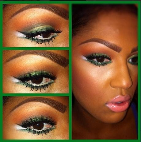 Groene oog make-up les voor zwarte vrouwen