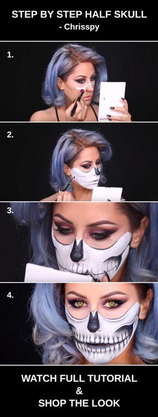 half-skull-makeup-tutorial-step-by-step-32_4 Half skull make-up les stap voor stap