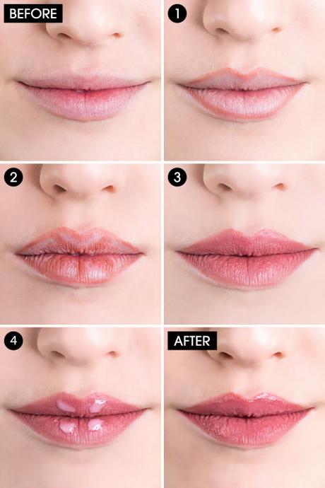 Natuurlijke lip make-up stap voor stap