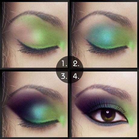 peacock-eye-makeup-step-by-step-02 Pauwoog make-up stap voor stap