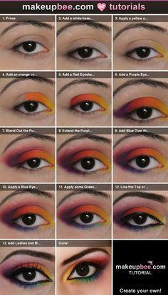 rainbow-eye-makeup-step-by-step-34 Regenboog oog make-up stap voor stap