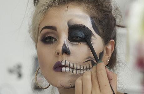 skeleton-face-makeup-tutorial-easy-74_7 Skeleton face Make-up tutorial eenvoudig