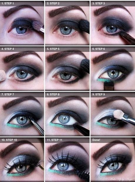 Smokey make-up les voor blauwe ogen