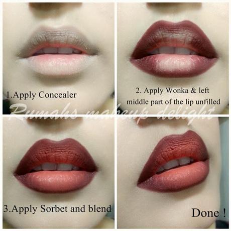 Stap voor stap lip make-up toepassing met foto  s