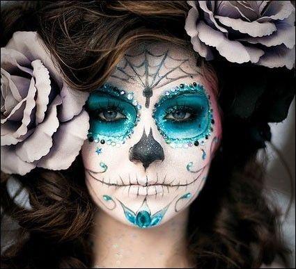 Sugar skull make-up tutorial blue