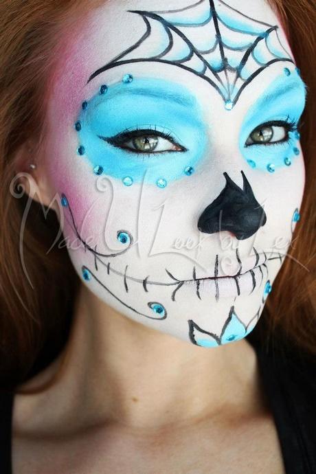 sugar-skull-makeup-tutorial-blue-21_7 Sugar skull make-up tutorial blue