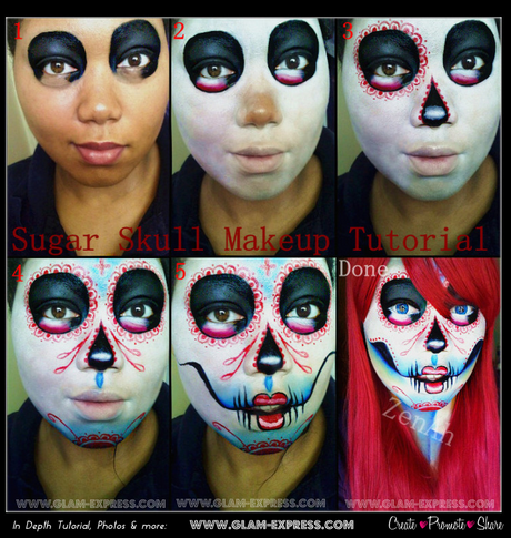 sugar-skull-makeup-tutorial-step-by-step-69 Sugar skull make-up tutorial stap voor stap