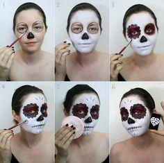 sugar-skull-makeup-tutorial-step-by-step-69_6 Sugar skull make-up tutorial stap voor stap