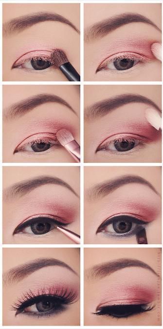 Roze oog make-up