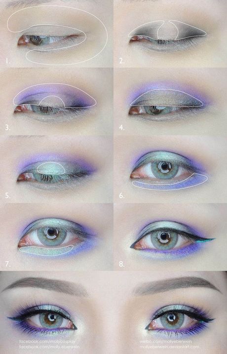 Groene en paarse oog make-up tutorial