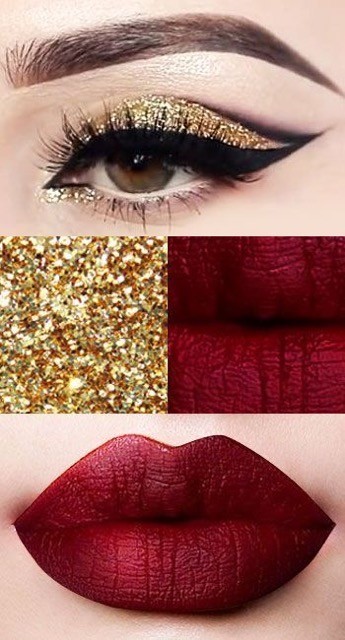 red-glitter-makeup-tutorial-67 Rode glitter make-up tutorial