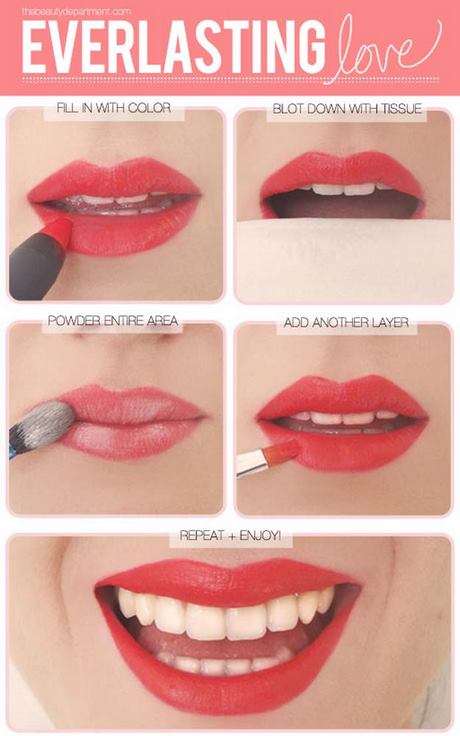 Eenvoudige rode lippen make-up tutorial