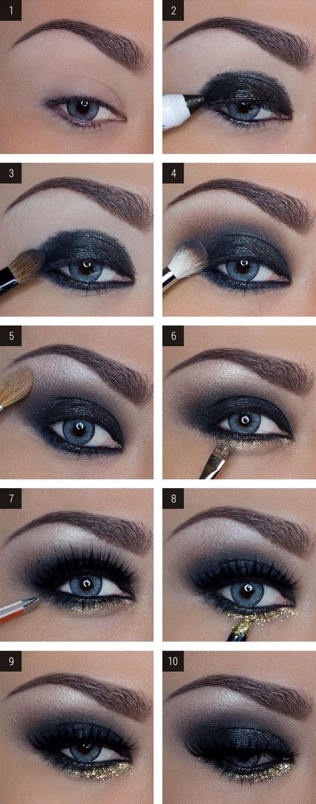 black-and-gold-smokey-eye-makeup-tutorial-85_2 Zwarte en gouden smokey eye make-up tutorial