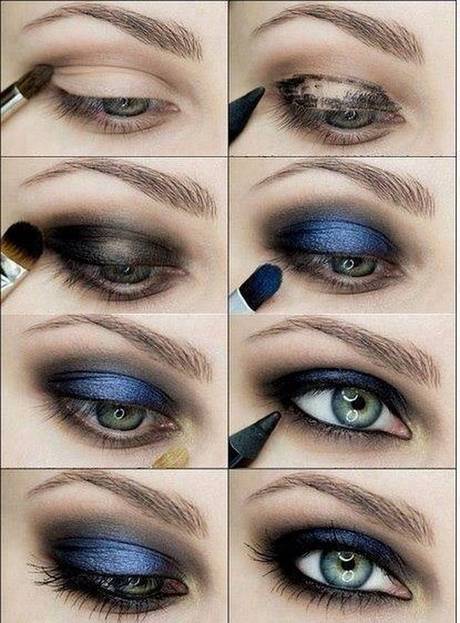 Blauwe glitter oog make-up tutorial