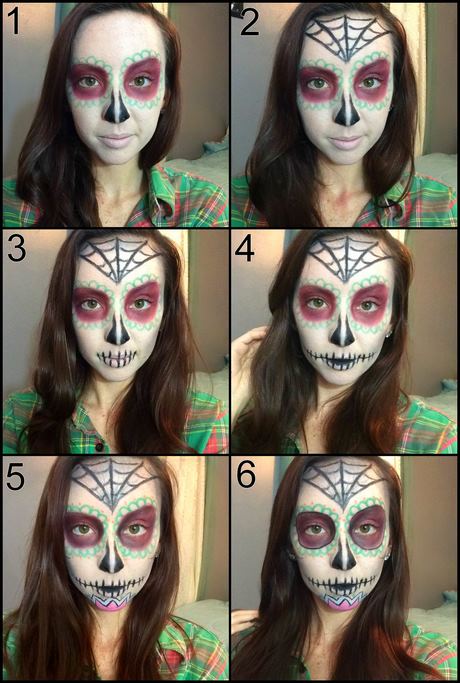 dead-of-the-dead-makeup-tutorial-09_11 Dood van de dode make-up tutorial