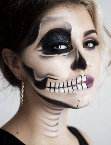 easy-half-face-skeleton-makeup-tutorial-22_13 Gemakkelijk half gezicht skelet make-up tutorial