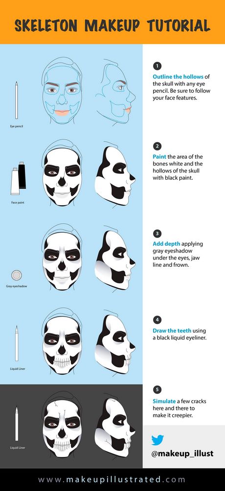 easy-half-face-skeleton-makeup-tutorial-22_14 Gemakkelijk half gezicht skelet make-up tutorial