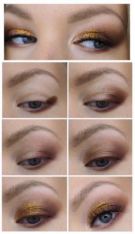 gold-shimmer-eye-makeup-tutorial-29_13 Gold shimmer oog make-up tutorial
