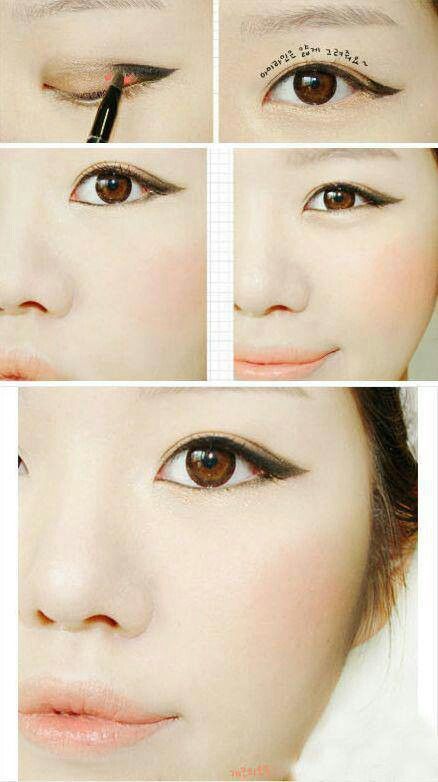 Hooded oog make-up tutorial Aziatisch