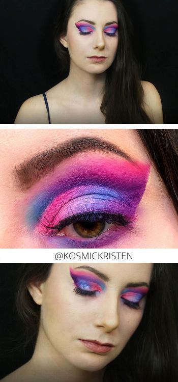 Paarse en blauwe make-up tutorial