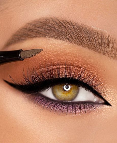 purple-gold-eye-makeup-tutorial-54 Paars Goud Oog make-up tutorial