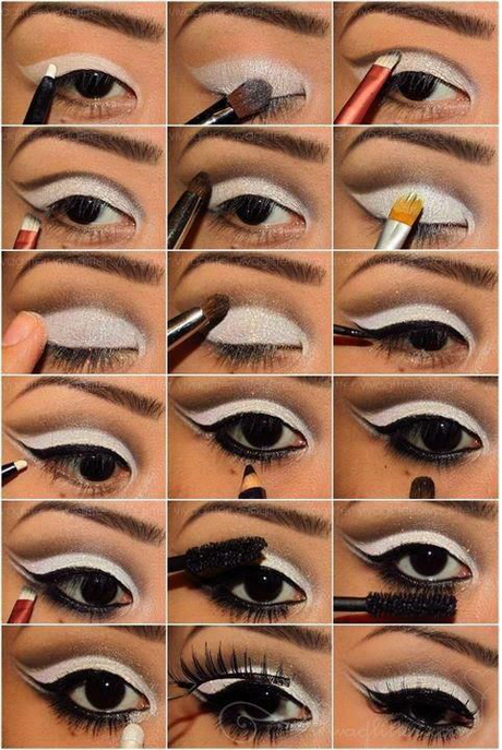 black-and-white-eyeshadow-makeup-tutorial-89 Zwart-wit oogschaduw make-up tutorial