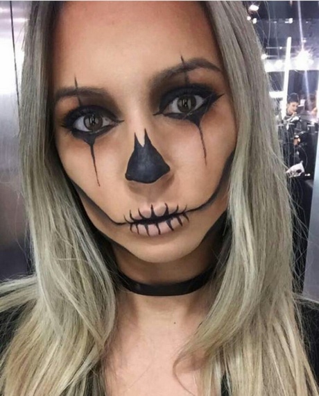 easy-half-skeleton-face-makeup-tutorial-23 Gemakkelijk half skelet gezicht make-up tutorial