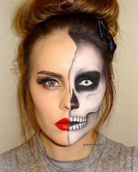 easy-half-skeleton-face-makeup-tutorial-23_11 Gemakkelijk half skelet gezicht make-up tutorial