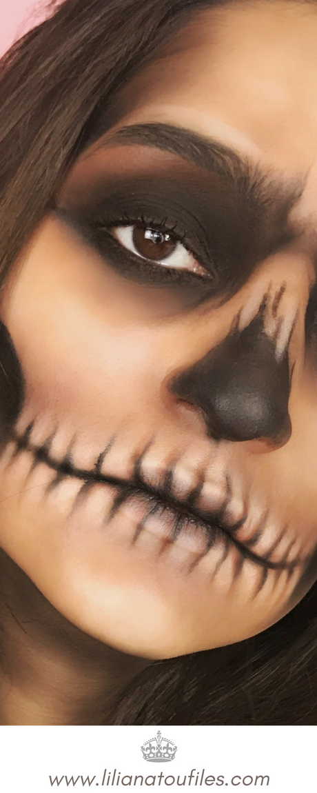 easy-half-skeleton-face-makeup-tutorial-23_3 Gemakkelijk half skelet gezicht make-up tutorial