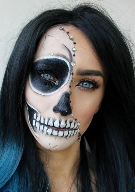 easy-half-skeleton-face-makeup-tutorial-23_8 Gemakkelijk half skelet gezicht make-up tutorial