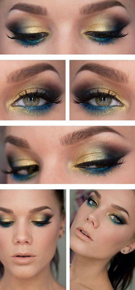 gold-blue-makeup-tutorial-81_13 Gouden blauwe make-up tutorial