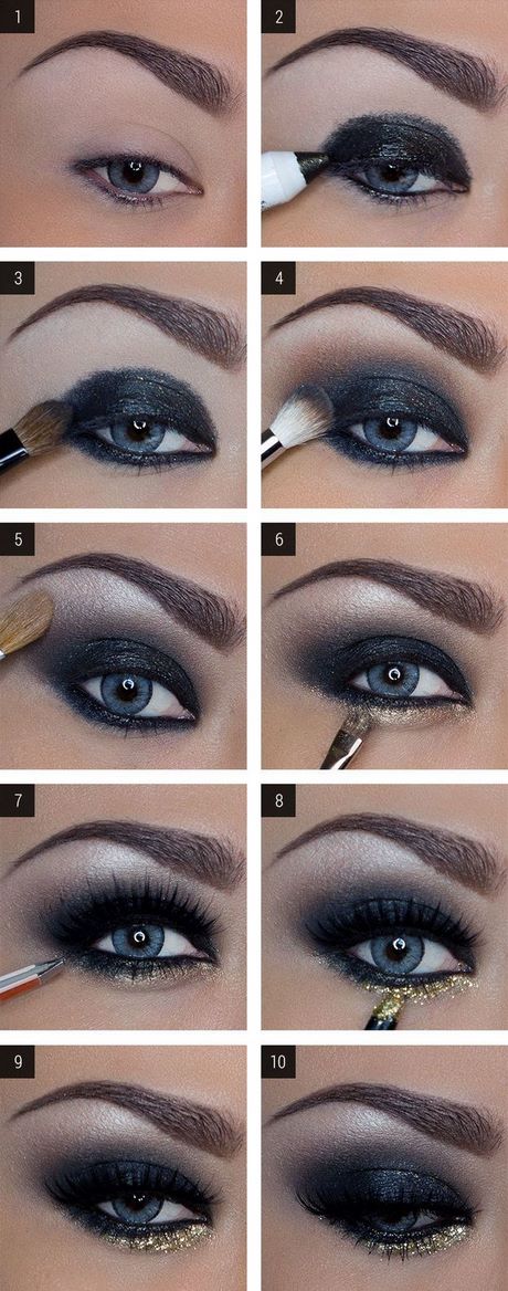 gold-blue-makeup-tutorial-81_14 Gouden blauwe make-up tutorial